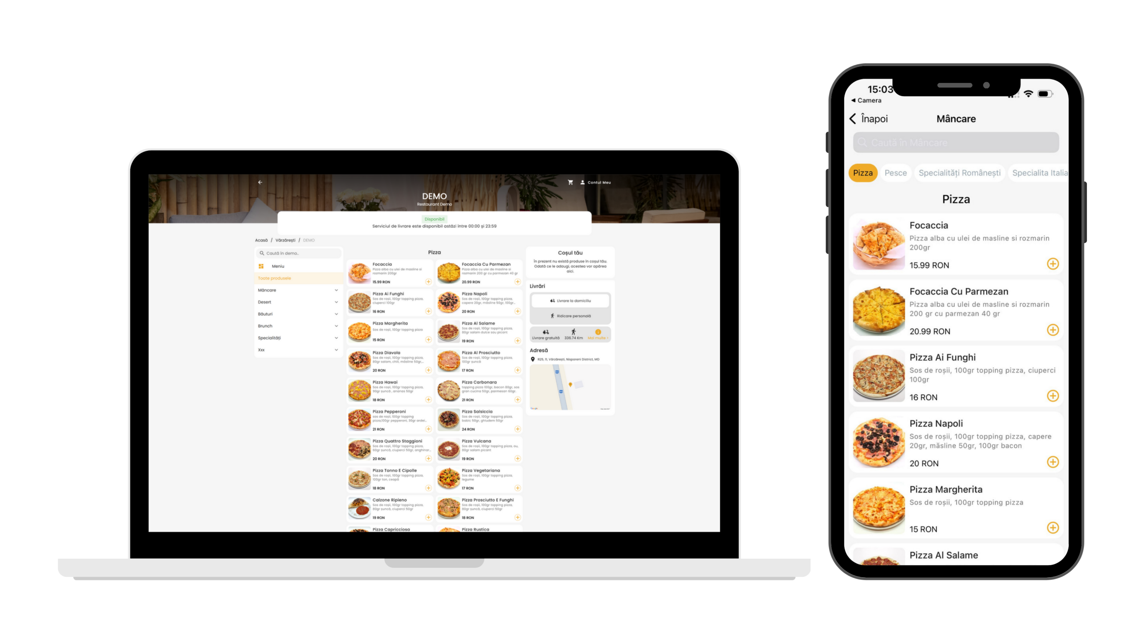 Website restaurant pentru comenzi online