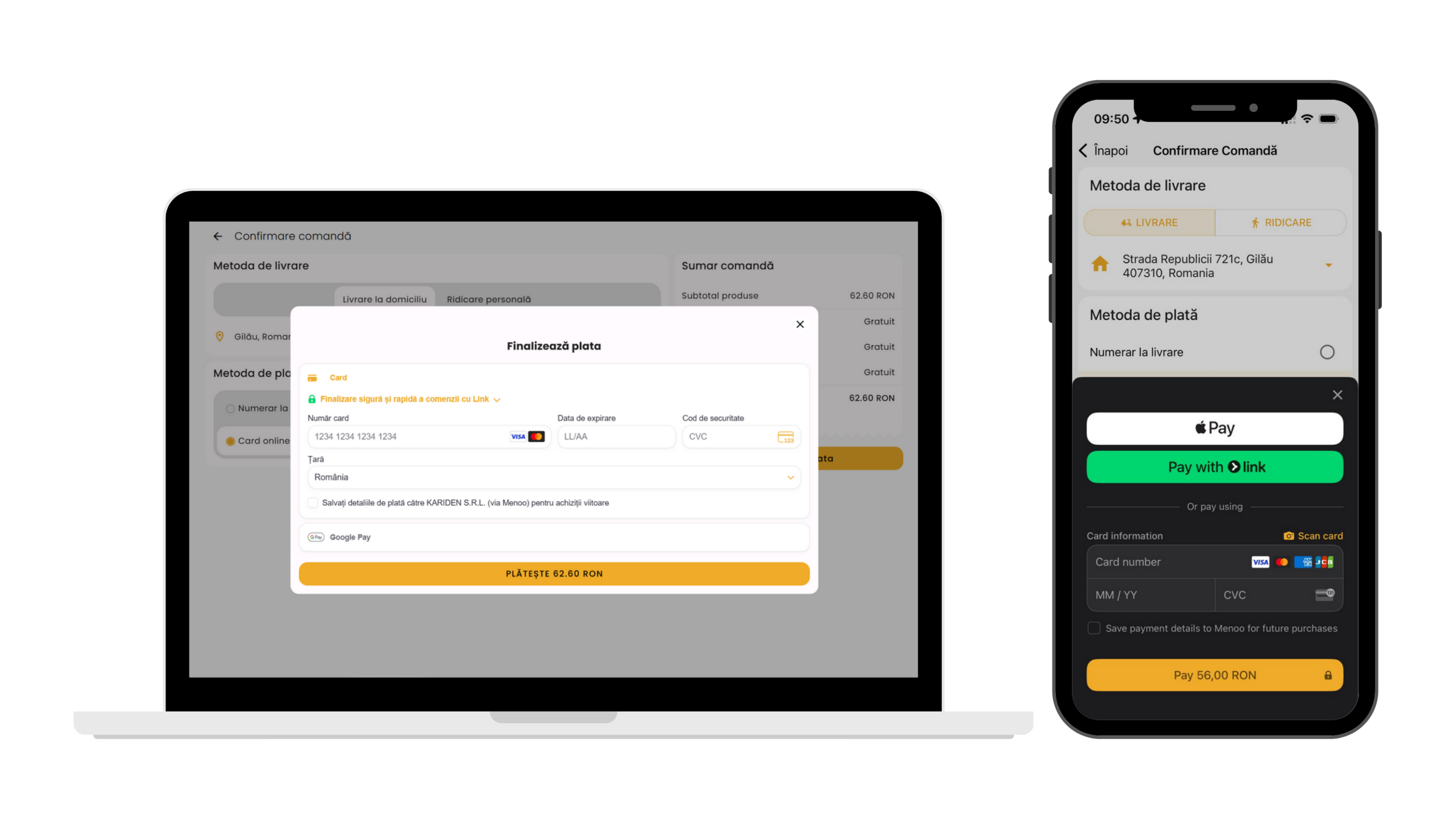 Plăți online sigure restaurant